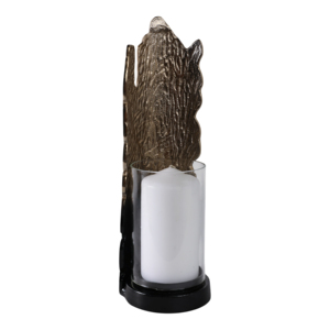 Portacandele a colonna astratto moderno in metallo e vetro, a forma di uragano, per decorazioni domestiche, centrotavola, lampada da tavolo in alluminio - Product Image 2