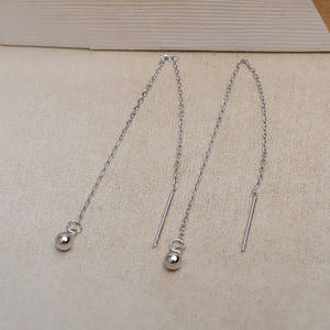 Boucles d'oreilles pendantes en argent S925, style simple, accessoires en perles 7-12, boucles d'oreilles en forme de cœur et bijoux DIY - 4819 - Product Image 4