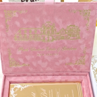 Boîte d'invitation de mariage personnalisée en velours rose vintage, suite de cartes d'invitation en acrylique miroir doré avec enveloppe dorée et ruban en satin