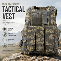 Gilet Tactique Réglable Molle Camouflage en Fibre de Polyester Anti-Bactérienne, Cinq Couleurs Unies, pour Uniforme de Travail, Garde de Sécurité et Activités de Plein Air