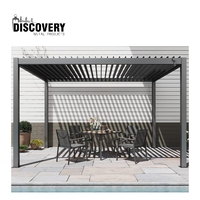 Pergola extérieure automatique sur mesure, directement de l'usine, avec toit rétractable, toit en aluminium à lames orientables, pergola 7x3m