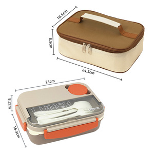 Lonchera Térmica de Doble Compartimento para Estudiantes, Bolsa de Aislamiento Térmico para el Trabajo, Bento Japonés de Plástico Especial para Microondas - Product Image 5