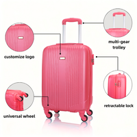 Valise rigide en ABS, vente en gros directe d'usine, 3 haute résistance à la charge, texture anti-rayures, légère, imperméable
