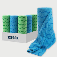 Esun Kation Serviettes en microfibre 300gsm détachables non pelucheuses pour le nettoyage de la cuisine, le séchage de la vaisselle et du verre, lavage de voiture, techniques tricotées carrées