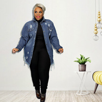 Produits tendance 2021 nouveautés bijoux en perles grande taille vêtements pour femmes veste à manches longues en jean