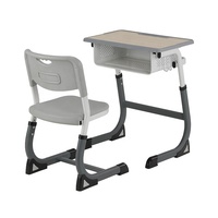 Mobilier scolaire Fournitures Cadre en acier Salle de classe Bureau et chaise Réglable Étudiants École Étude Tables et Chaises Ensemble