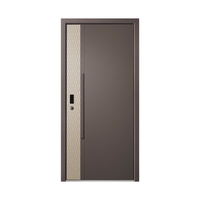 Pintu Baja Modern Pintar dengan Kunci Elektronik, Pintu Masuk Ayun, Pintu Depan Berlapis Bubuk