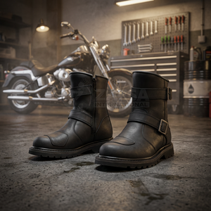 Botas de Motociclista de Cuero Genuino para Invierno, Estilo Chopper, con Cierre de Cremallera, Ligeras y Personalizables, Venta al Por Mayor - Product Image 3