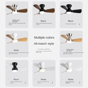 Ventilateur de plafond LED de conception professionnelle avec bois massif 5 pales moteur à courant alternatif à courant continu télécommande corps en verre extérieur pour une utilisation décorative - Product Image 4