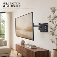 Support mural TV articulé et inclinable DMP NPLB137M-MW Slim pour écrans de 32 à 55 pouces, VESA jusqu'à 400 x 400 mm