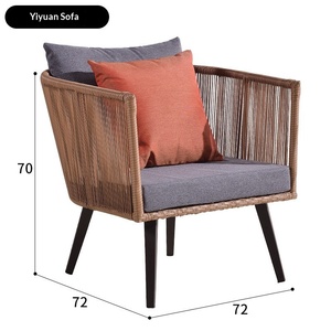 Sillón de Ratán y Teca Nórdico para Exteriores, para Hoteles, Villas, Patios, Jardines, Balcones, Resistente al Agua y a los Rayos UV, Silla de Descanso D4D - Product Image 4