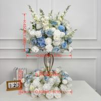 Boules de fleurs artificielles rouges, grandes boules de fleurs blanches, centres de table pour mariage, demande en mariage, boule de fleurs en soie