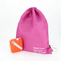 Sac à dos pliable en polyester RPET recyclable et écologique, grande capacité, souple, portable, unisexe, système de transport à cordon, pour l'école et les activités de plein air