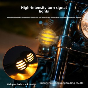 Accessoires moto rétro - Style Cruiser <span class=keywords><strong>Chopper</strong></span> - Modifications - Grille jaune - Clignotants LED pour les virages - Product Image 3