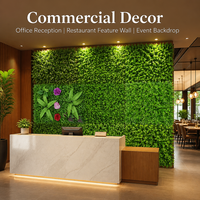 Mur végétal artificiel avec panneaux de feuillage en herbe de Milan multi-styles pour balcon, devanture de magasin, fond de jardin, décoration murale paysagère