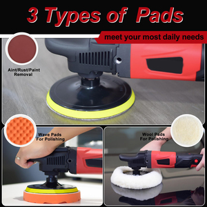 Lucidatrice Portatile Industriale Elettrica a Doppia Azione 120V Senza Fili con Faro, Mini Macchina per Lucidatura Auto 1200W a 6 Velocità Variabili - Product Image 3