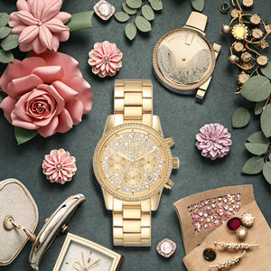 クォーツムーブメントETAレディースMラグジュアリーウォッチクリスタルダイヤルステンレス鋼ストラップ - Product Image 2