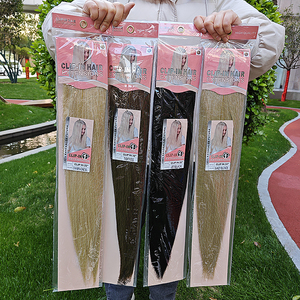 Extensions de cheveux synthétiques invisibles à clips Julianna Wholesale Tangle Free Premium Heat Resistant Yaki Straight 4 Clips - Product Image 1