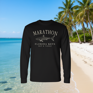 T-shirt à manches longues Marathon Florida Keys Shark blanc antique - Product Image 3