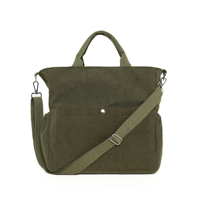 Bolsos de Hombro de Pana con Logotipo Personalizado, Extra Grandes y Resistentes, con Dos Aberturas, Bordado de Letras y Cadenas, 2-2.9L