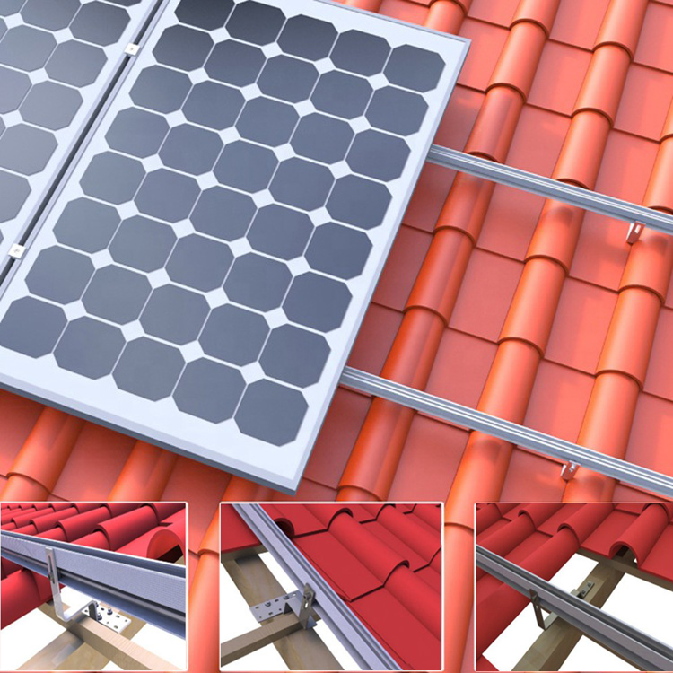Stainless steel photovoltaic solar pv flat tile roof hook price bracket for solar panel