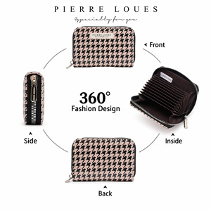 Pierre Loues Houndstooth <b>Card</b> <b>Holder</b> 7 Inch Multi Color Compact <b>Wallet</b> <b>For</b> Women - Product Image 5