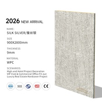 Panneau mural composite bois-plastique moderne antistatique à texture soyeuse, gris argenté, grand format, vente directe usine pour appartements en gros