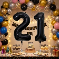 Ballons décoratifs pour fête d'anniversaire de 40 pouces avec les chiffres 2 et 1 pour les décorations de 12e et 21e anniversaire pour enfants