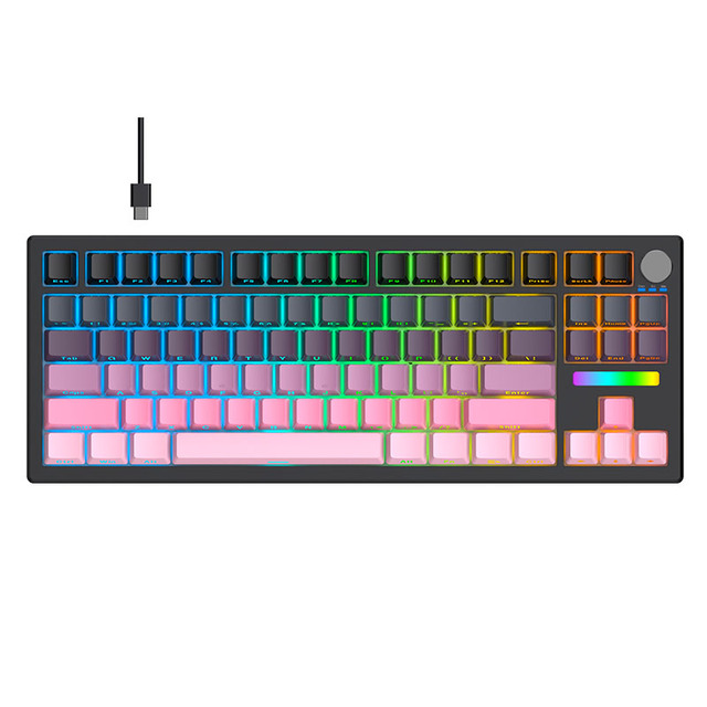 Factory Direct Sale 87 Keys Gaming Accessories Keycaps Switch Ergonomic Wired Mechanical Keyboard for Desktop
