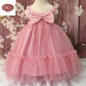 Vestido de princesa mayorista para niñas pequeñas con la decoración del lazo grande - Product Image 5
