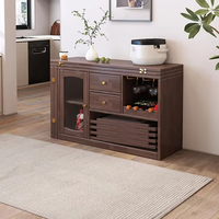Elande Neuer Moderner Massivholz Verstellbarer Klappbarer Esstisch Seitenschrank Esszimmer-Set für Kleine Wohnungen Multifunktional