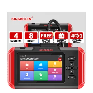 Kingbolen S600 OBD2 스캐너 자동차 진단 기계 평생 무료 업데이트 자동차 엔진 4 시스템 스캔 8 재설정