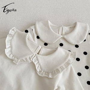 <span class=keywords><strong>Blusa</strong></span> de Manga Larga con Estampado de Cara de Bebé para Otoño, <span class=keywords><strong>Blusa</strong></span> de Color Sólido para Recién Nacidas, Ropa Casual para Niñas, Camisa para Bebés - Product Image 4