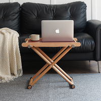 Table pliante multifonctionnelle en bois, table à café/appoint réglable, table pour ordinateur portable et collations, peut servir de tabouret, mobilier moderne de style mid-century pour la maison