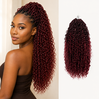 Extensions de cheveux synthétiques en gros pour tresses au crochet, Faux Goddess Locs pré-bouclées, Locs River Locs à pointes bouclées, ignifuges, individuelles