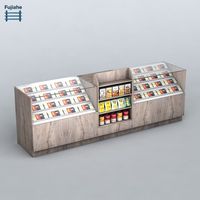 Vitrine à tabac avec étagère de comptoir de dépanneur en verre trempé,acieret bois pour cigarettes,collations et vente au détail