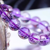 Perles d'améthyste naturelles authentiques de Guangzhou, polies, pour la création de bijoux DIY, accessoires cadeaux d'affaires, bracelets tissés à la main