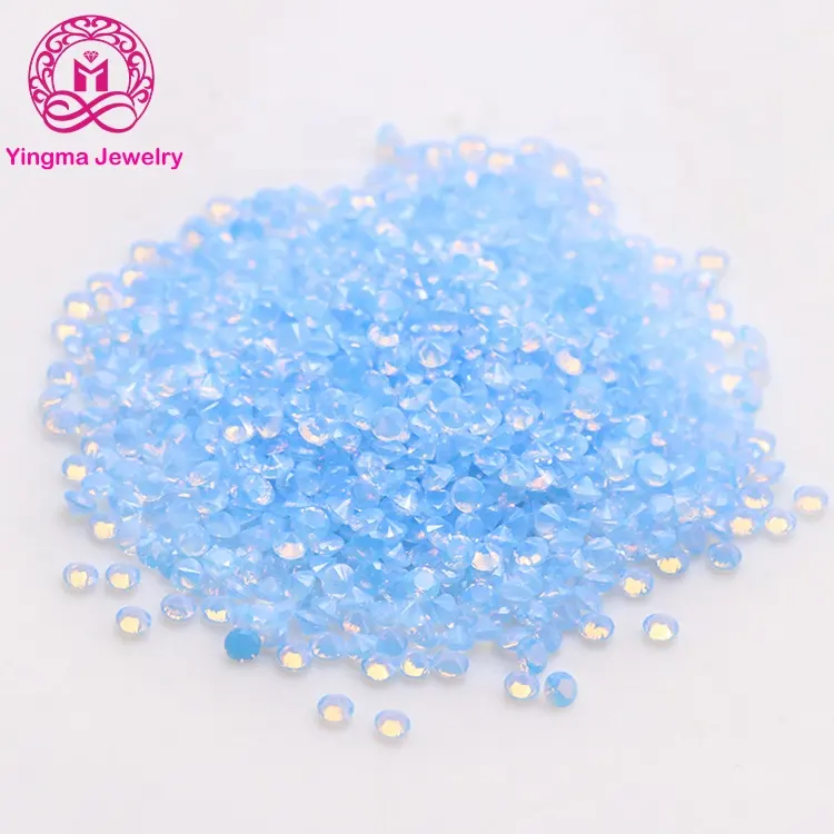 Yingma Fabriek Groothandel Prijs 3Mm Synthetische Opaal Edelsteen Roze Blauwe Kleur Ronde Diamant Gesneden Opal Stone Voor Sieraden Accessoires