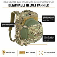 GAF 12L Molle Su Geçirmez Taktik Sırt Çantası 500D Naylon Günlük Sırt Çantası Çıkarılabilir Kask Kapağı ile Plaka Taşıyıcıya Uygun