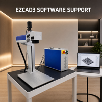 Machine de marquage laser fibre Jptech 2.5D 100W à refroidissement par air, marquage profond avec autofocus EZCAD3, prise en charge DXF/PLT/AI