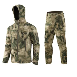 Camouflage Russia Atac FG Camo Shark Skin Soft Shell Winter Coat Jacket Two-piece Suit Winter Outdoor Warm Camouflage Suit