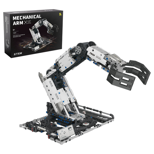 MILI TOYS T2007 Mechanical Technical Arm Building Blocks Set Remote Control 8-Way Control STEM Educational Robotic Arm