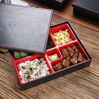 Boîte à bento réutilisable en plastique ABS de style japonais à cinq compartiments avec couvercle pour le déjeuner, la restauration, les sushis