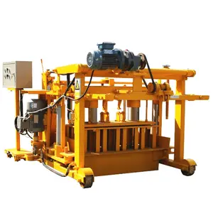 Hot sale moving mobile egg layer brick making machine ivory coast QT40-3A hollow block machinery on sale