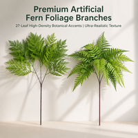 Fougère à plumes vertes, tige longue de 80 cm, fausse plante minimaliste pour hall d'hôtel, réception, plante en pot, décoration murale
