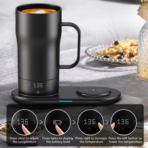 18Oz Dull Black <b>Smart</b> Self-Heating Coffee Mug App-Controlled Warmer with Fast Wireless Charger Fast Self-Heating Coffee Mug - Product Image 6