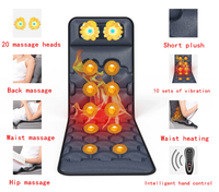 Matelas de massage électrique multifonctionnel avec coussin intégral, pliable et fonction de vibration et de chaleur