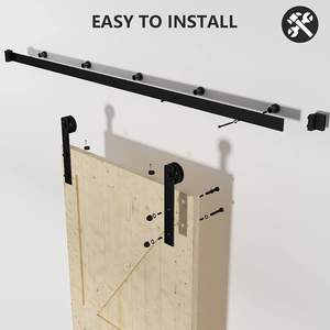 Kit de Rieles para Puertas Correderas de Alta Resistencia con Guía de Piso y Herrajes de Deslizamiento Suave para Interiores y Exteriores - Product Image 6