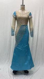 RTS gaun malam Kekaisaran Satin biru elegan baru untuk wanita gaun Maxi pesta wanita siluet pantai payet renda <span class=keywords><strong>1</strong></span> potong <span class=keywords><strong>Prom</strong></span> - Product Image 6