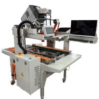 Scelleuse de cartons électrique stable, machine d'étiquetage et d'encollage de rubans tout-en-un, ajustement automatique de toutes les tailles de cartons pour l'emballage en entrepôt